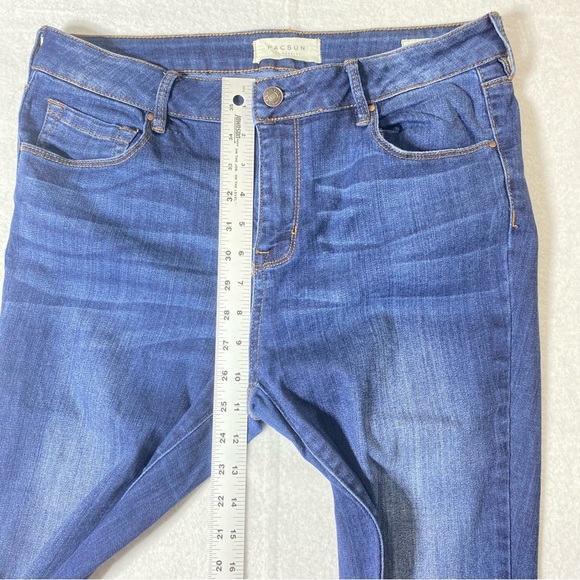 PACSUN Jeans Women's 29L Blue Mid Rise Skinniest Whiskering Stretch Casual Denim - Picture 12 of 13